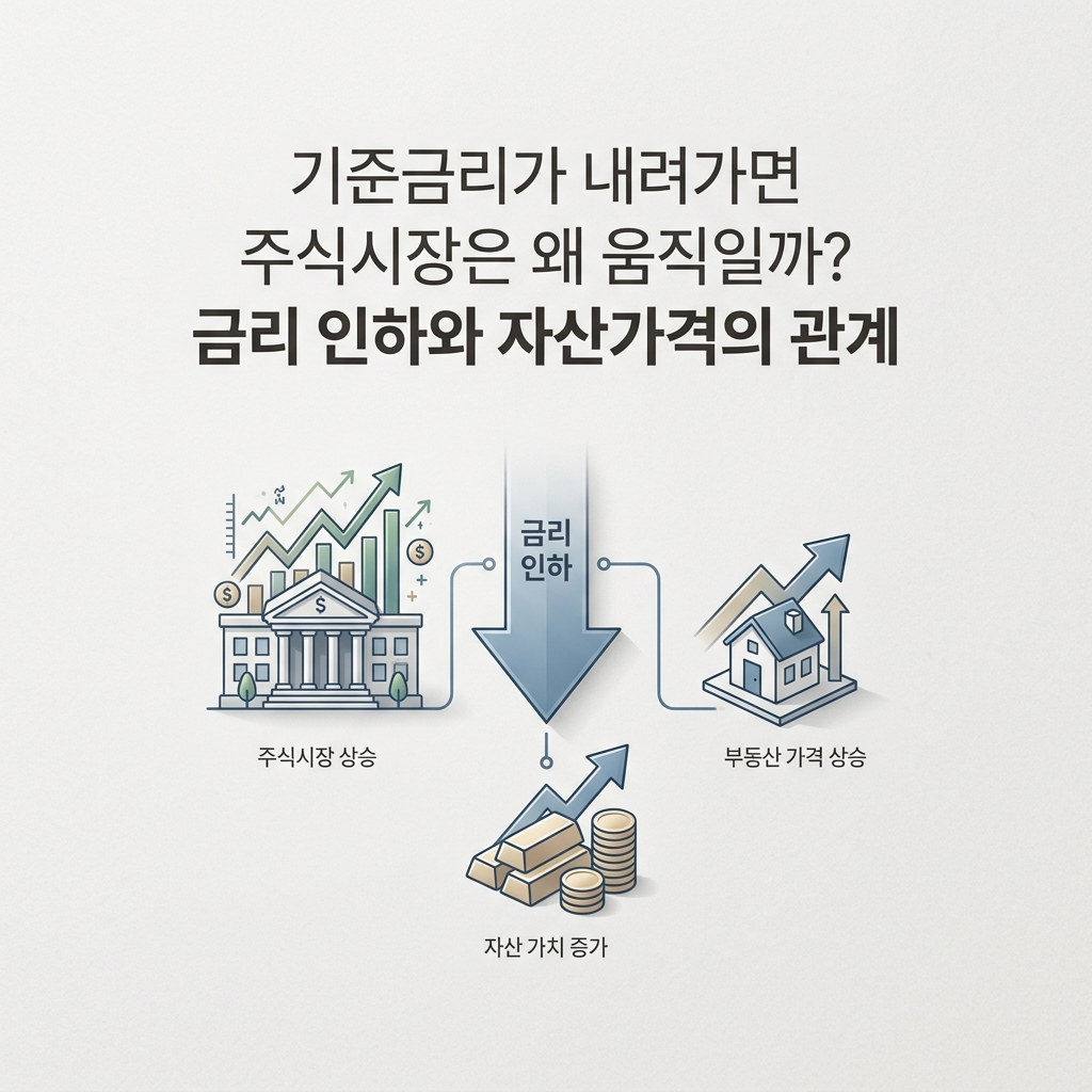 ai thumbnail minimal 기준금리가 내려가면 주식시장은 왜 움직일까 금리 인하와 자산가격의 관계 1787645471