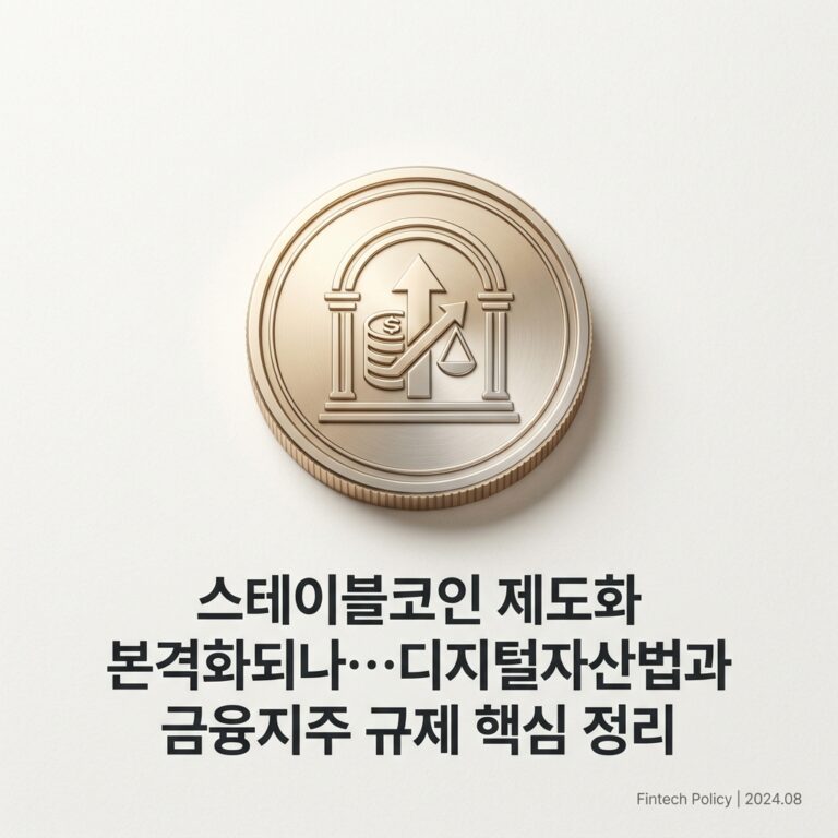 ai thumbnail minimal 스테이블코인 제도화 본격화되나…디지털자산법과 금융지주 규제 핵심 정리 1787576665