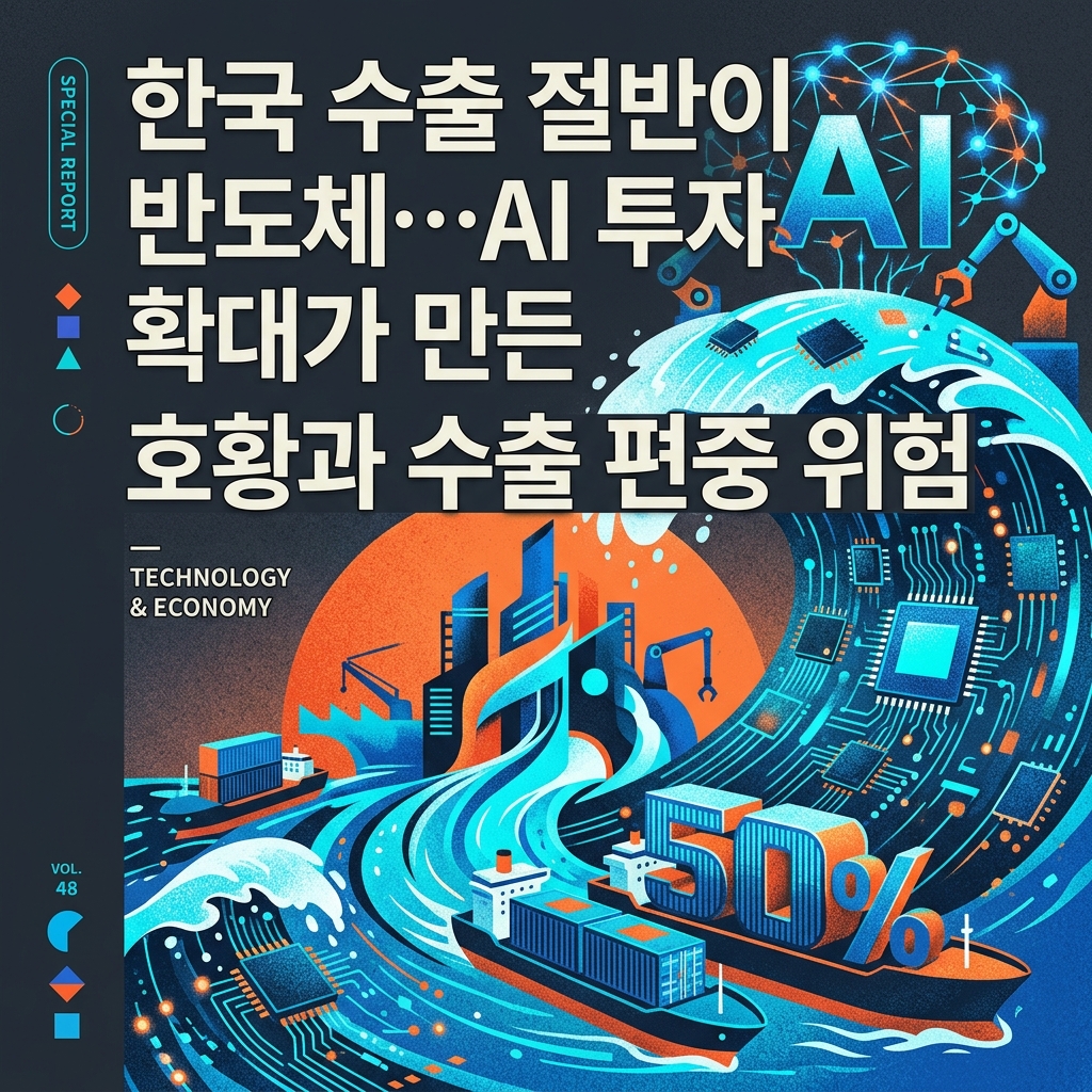 ai thumbnail poster 한국 수출 절반이 반도체…AI 투자 확대가 만든 호황과 수출 편중 위험 1787581721