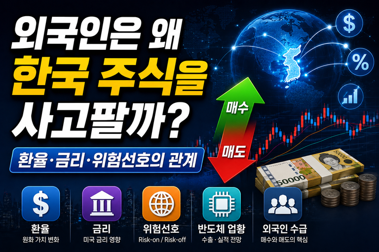 외국인은 왜 한국 주식을 사고팔까? 환율·금리·위험선호의 관계